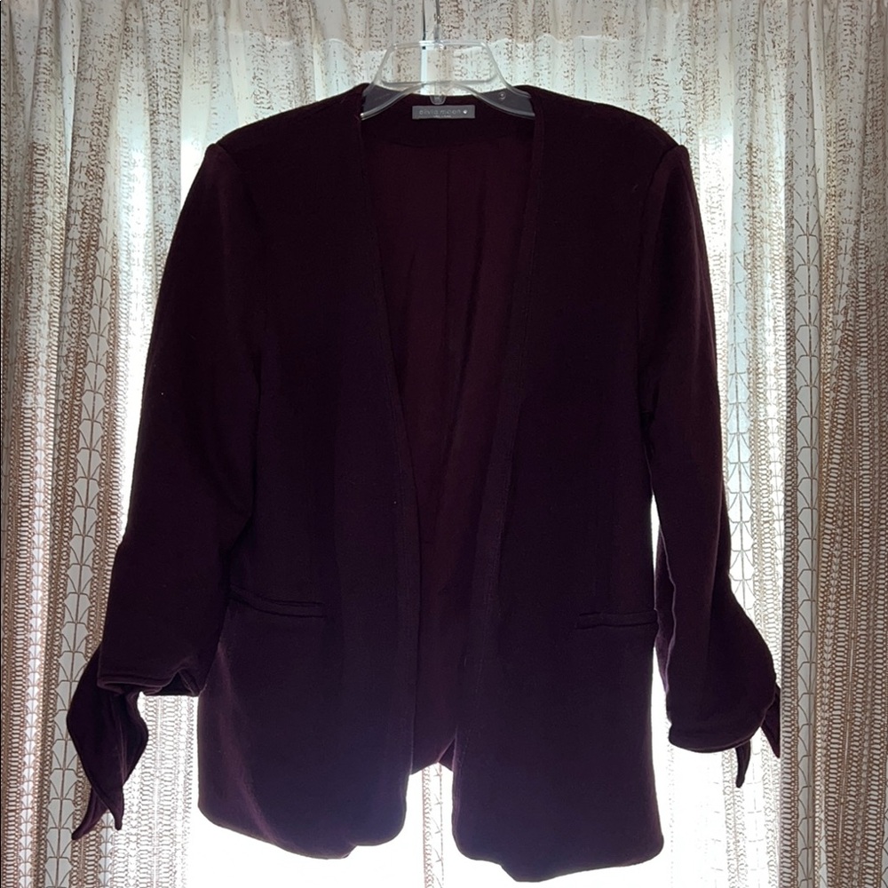 Olivia Moon Red Blazer with Tie Cuff Details